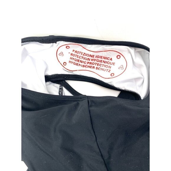 Unique & Classic Retro Polka Dot One Piece Swimsuit Halter Neck Black/White Sz M - Picture 3 of 6